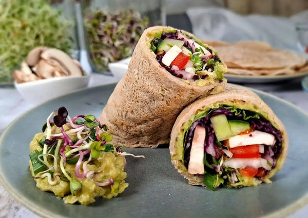 Wraps aus gekeimtem Buchweizen