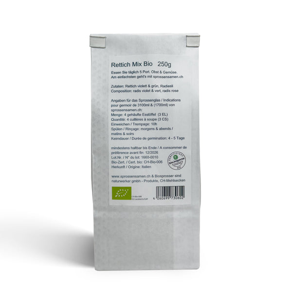 Rettich-Mix Sprossensamen Bio 250g