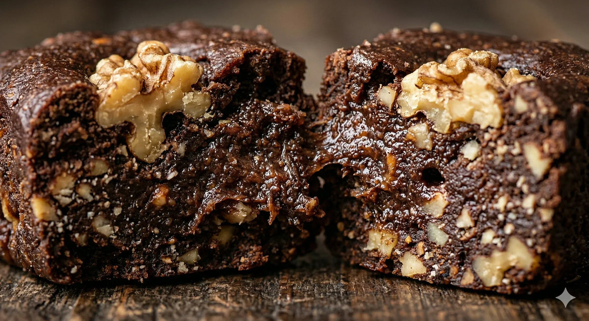 Rohkost Speed-Brownies mit Deglet Nour Datteln und Walnüssen