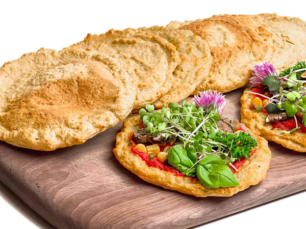 Pizzateig aus gekeimten Kichererbsen Sprossen - glutenfrei und ohne Hefe