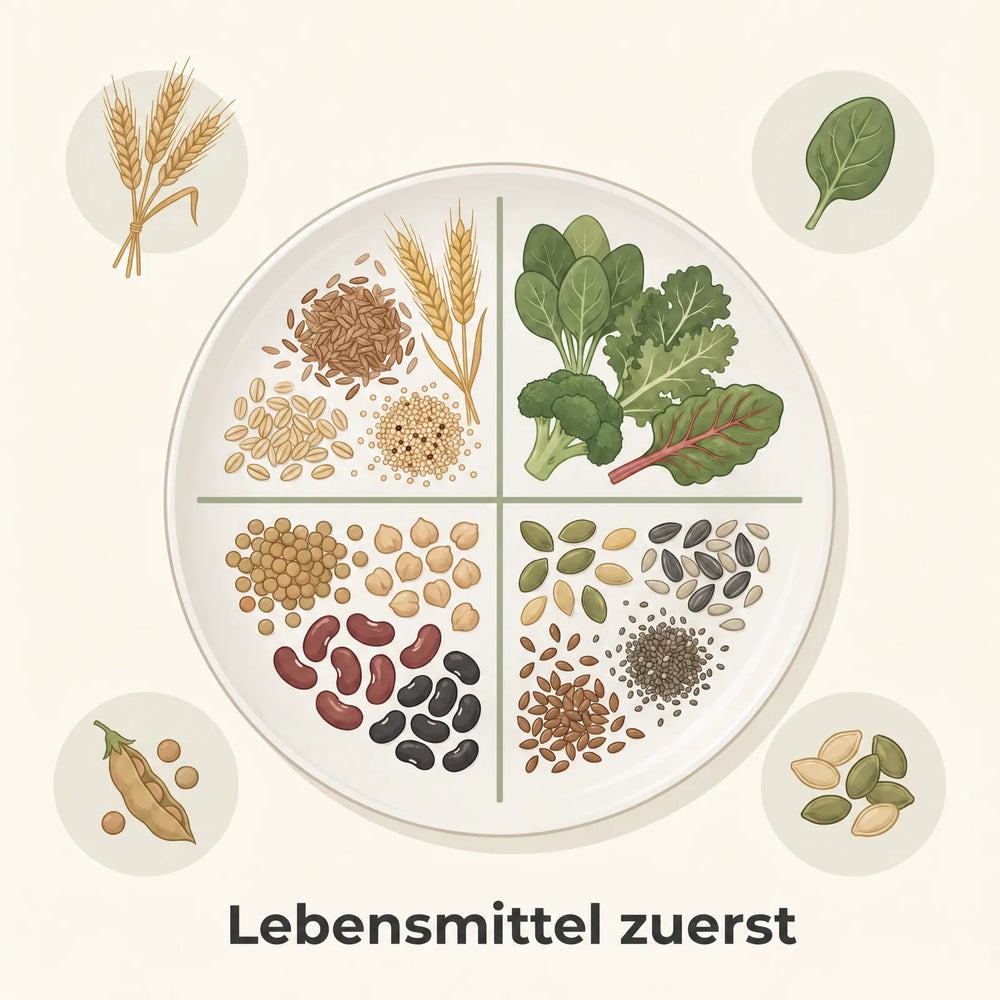 Infografik für eine ausgewogene magnesiumreiche Lebensmittel Routine