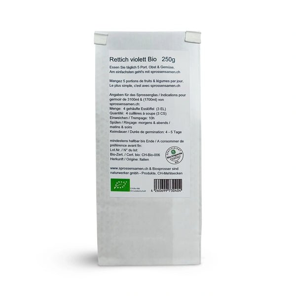 Rettich violett Bio Samensprossen 250g