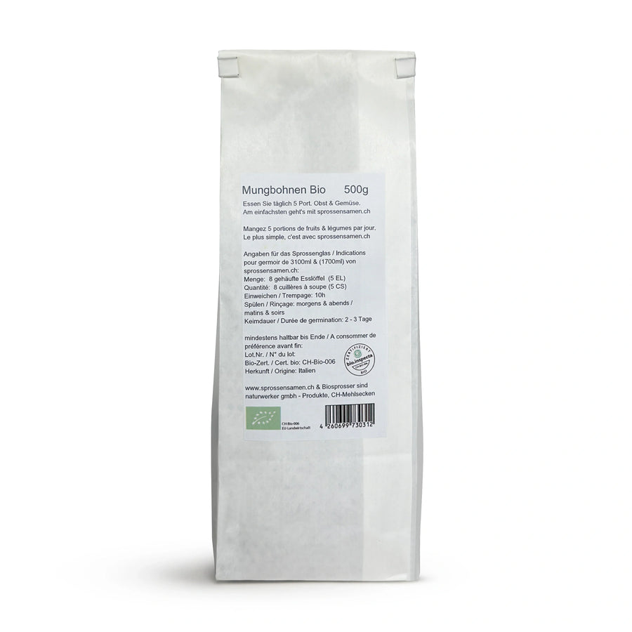 Mungbohnen grün Bio Samensprossen 500g
