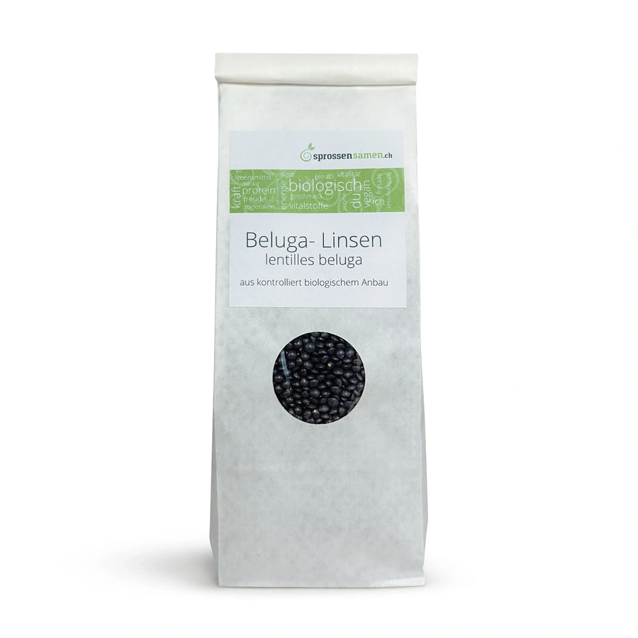 Graines germées de lentilles Beluga biologiques 500 g