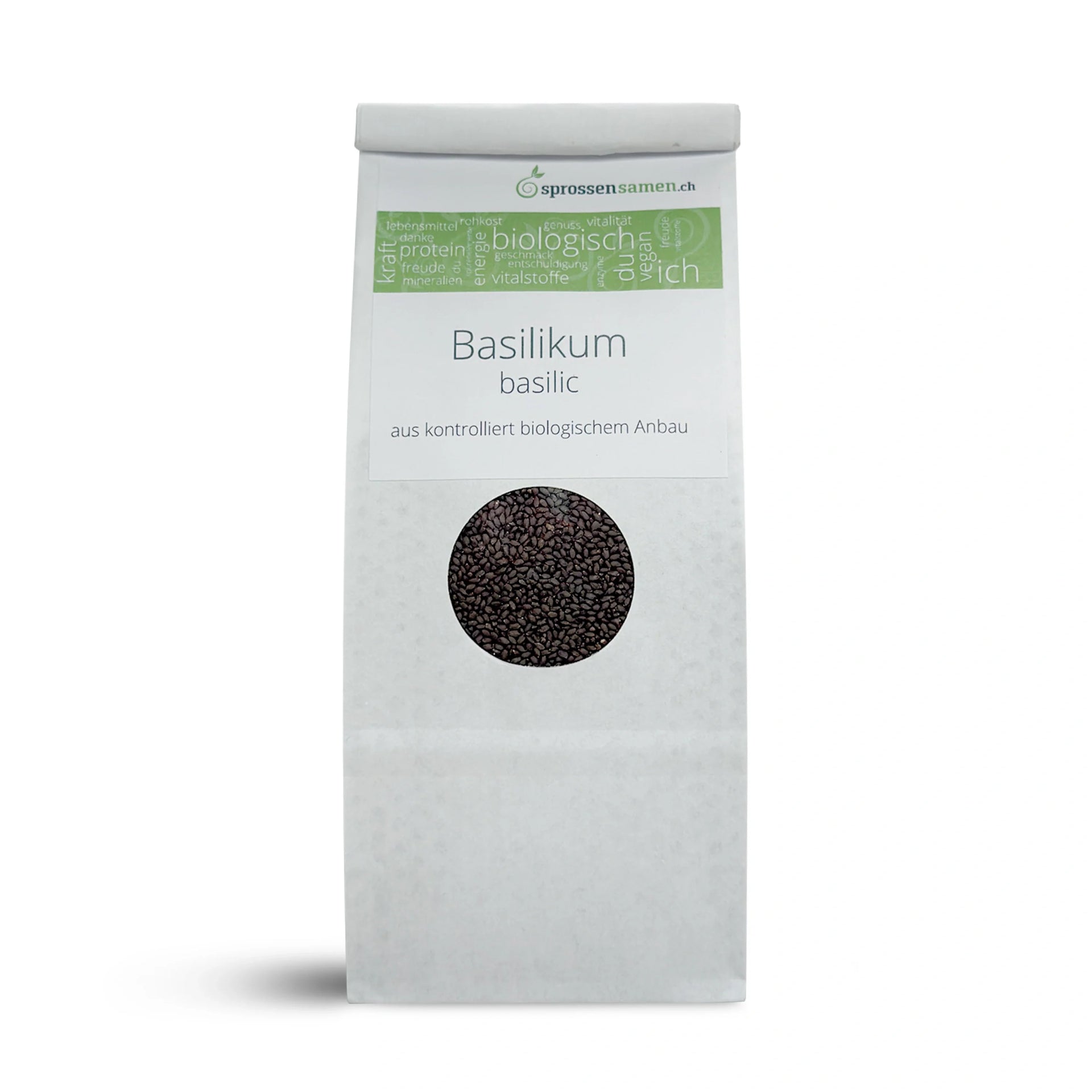 graines germées de basilic vert biologique