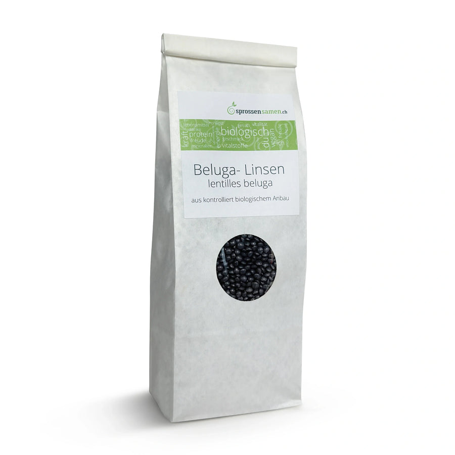Graines germées de lentilles Beluga biologiques 500 g