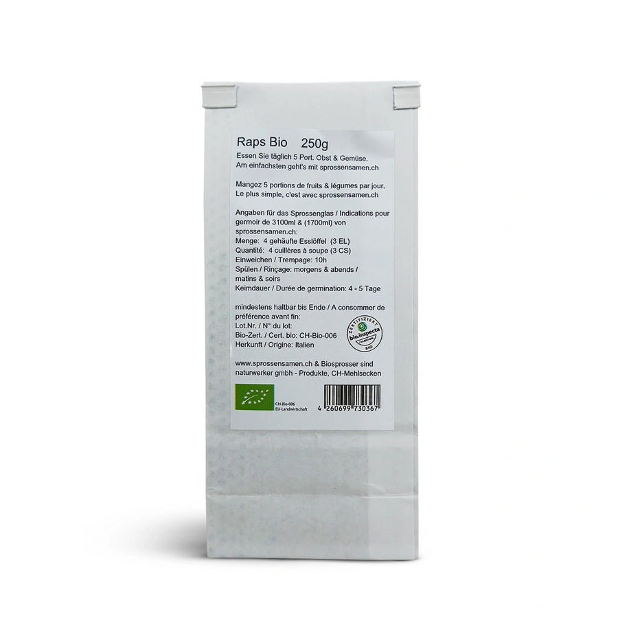 graines germées de colza biologiques