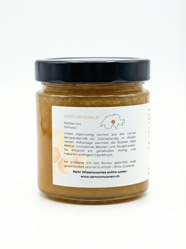 Schweizer Alpenhonig in Rohhonig-Qualität 500g