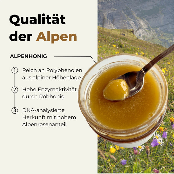 Schweizer Alpenhonig in Rohhonig-Qualität 500g