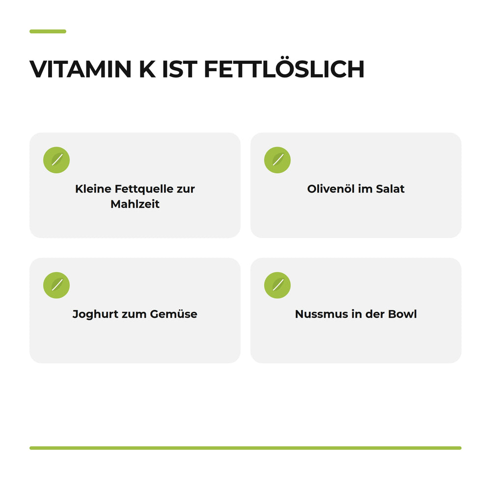 Page 27: Infografik „Vitamin K ist fettlöslich“
