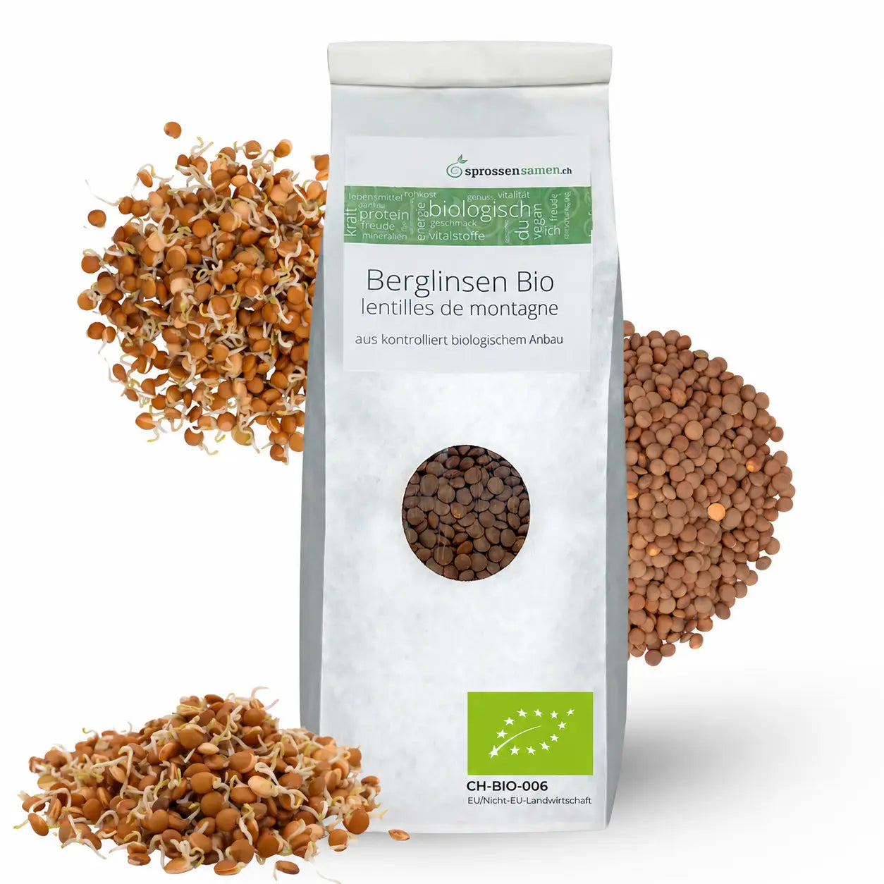 Graines germées de lentilles de montagne biologiques 500 g