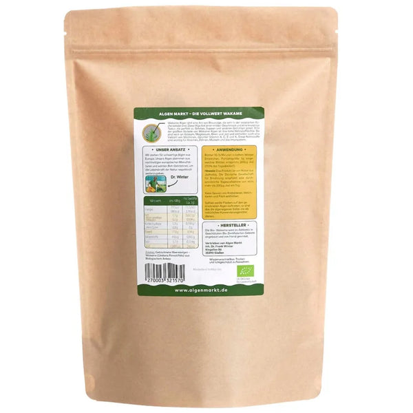 Bio Wakame Alge mit Herkunft aus der Bretagne – reich an Jod und Mineralstoffen für Miso und asiatische Gerichte
