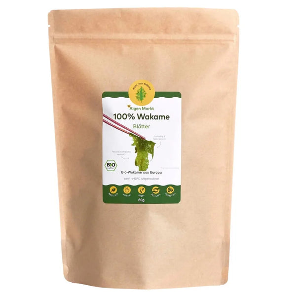 Wakame Bio Braunalge aus der Bretagne – mineralstoffreich, jodhaltig, ideal für Miso und asiatische Gerichte